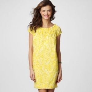 Lilly Pulitzer yellow floral dress, S, 100% Cotton